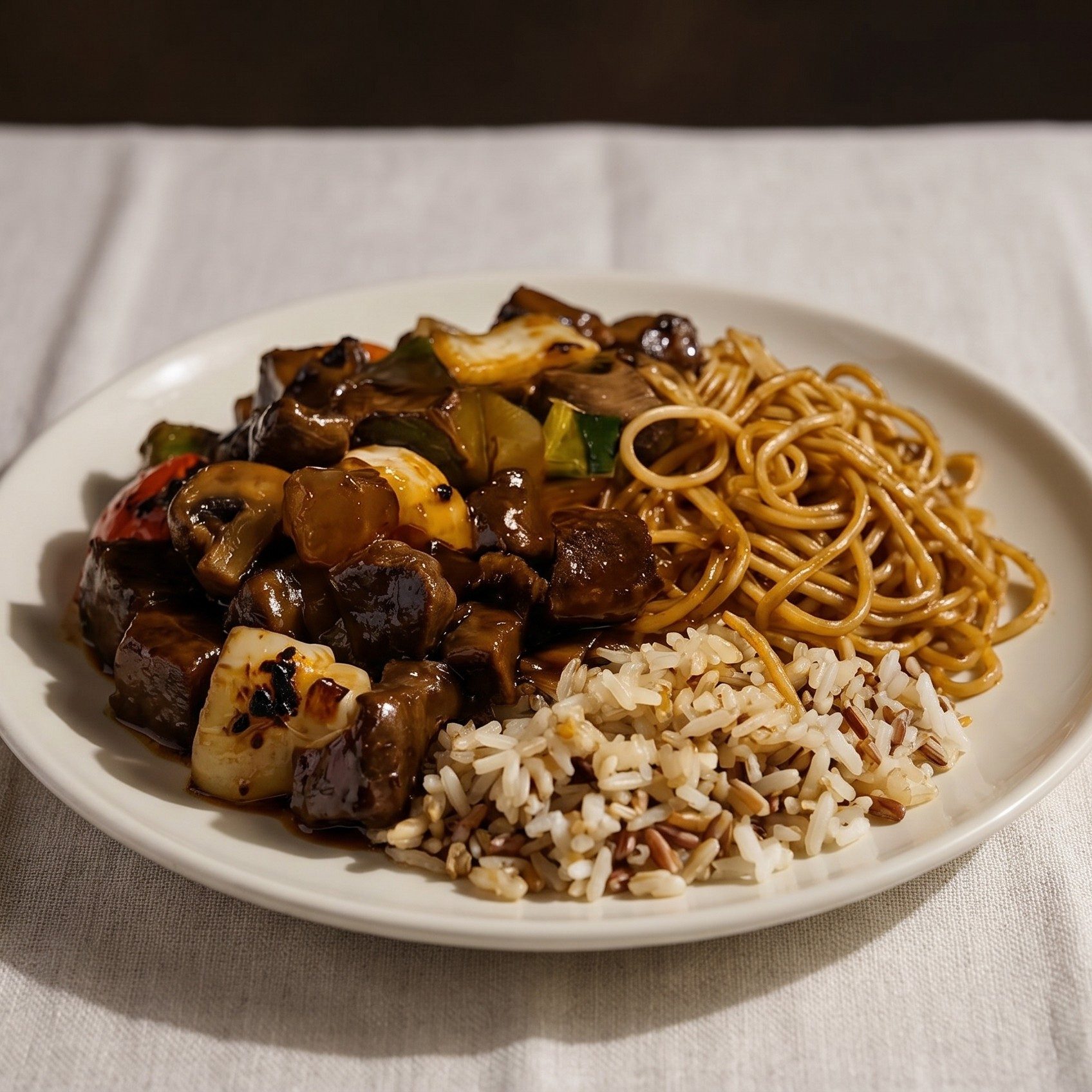 Teriyaki Beef-Shrimp Combo.